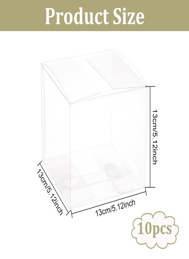 BENECREAT 10PCS Clear Wedding Favour Boxes 5x5x5 Square PVC Transparent Gift Boxes for Candy Chocolate Halloween Christmas Gift Packaging - Image 2